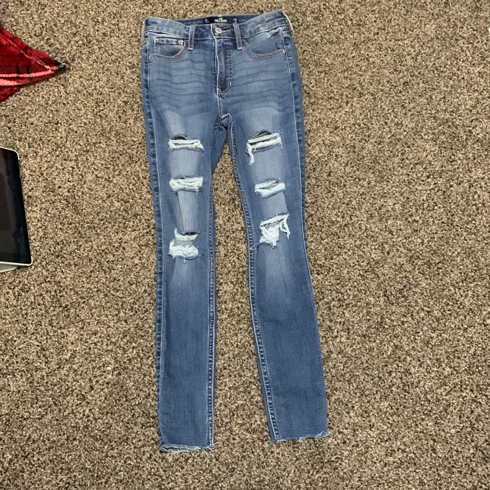 Hollister Blue High-Rise Super Skinny Soft Stretch size 0S (24W 26L)